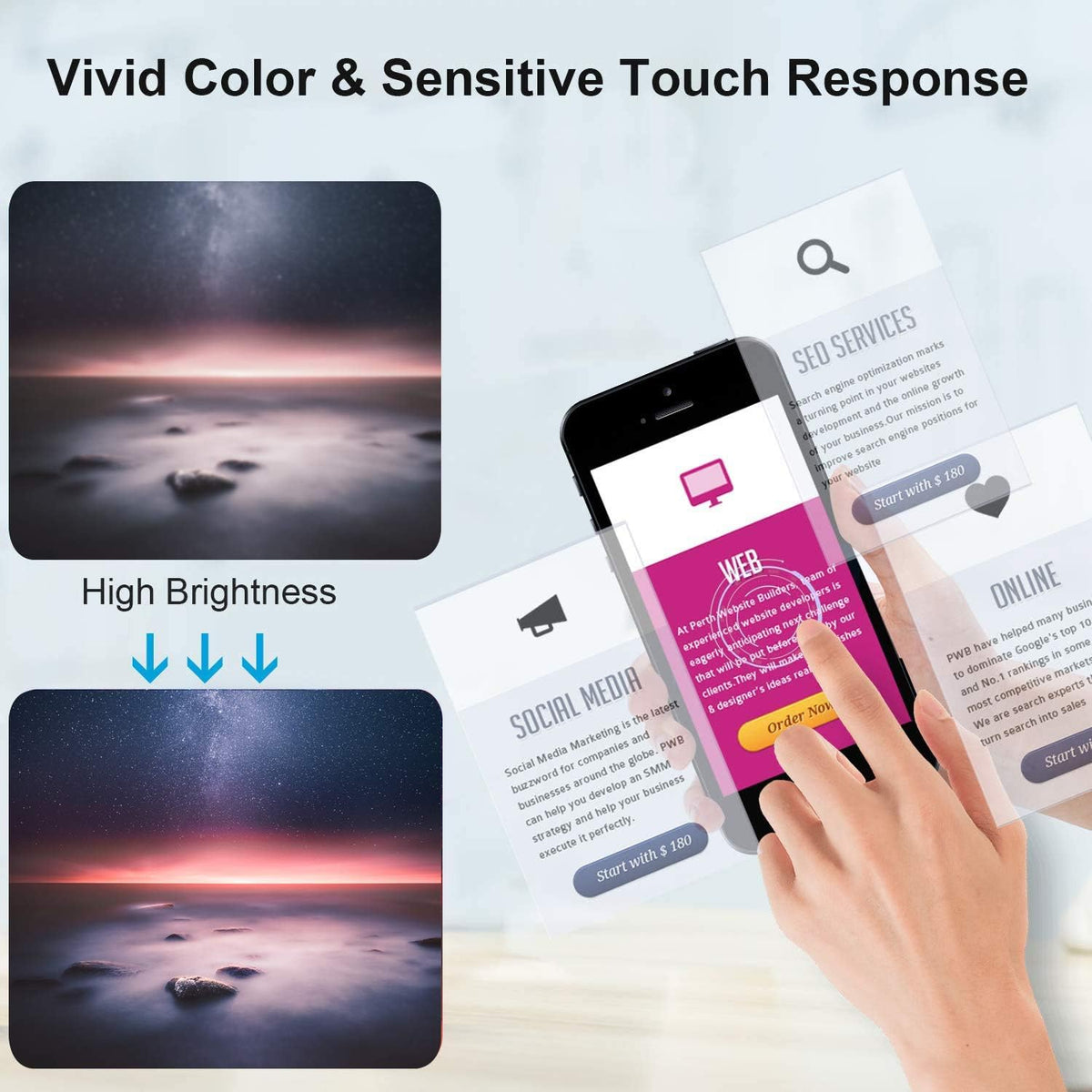 For iPhone 8 Plus Black LCD Screen Replacement (In-Cell)