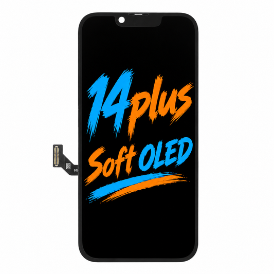 DD Soft OLED Screen Replacement for iPhone 14 Plus — Movable IC Display Assembly, High Brightness & Smooth Touch (6.7")