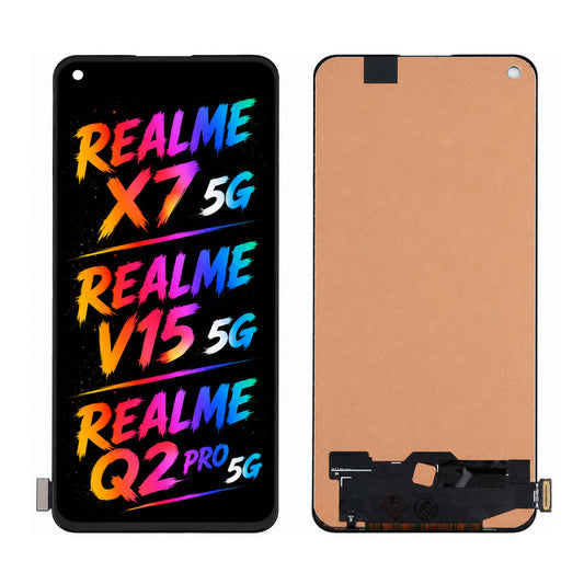 Compatible for Realme X7 5G / V15 5G / Q2 Pro 5G Screen Assembly Replacement — High Color Accuracy & Bright Display