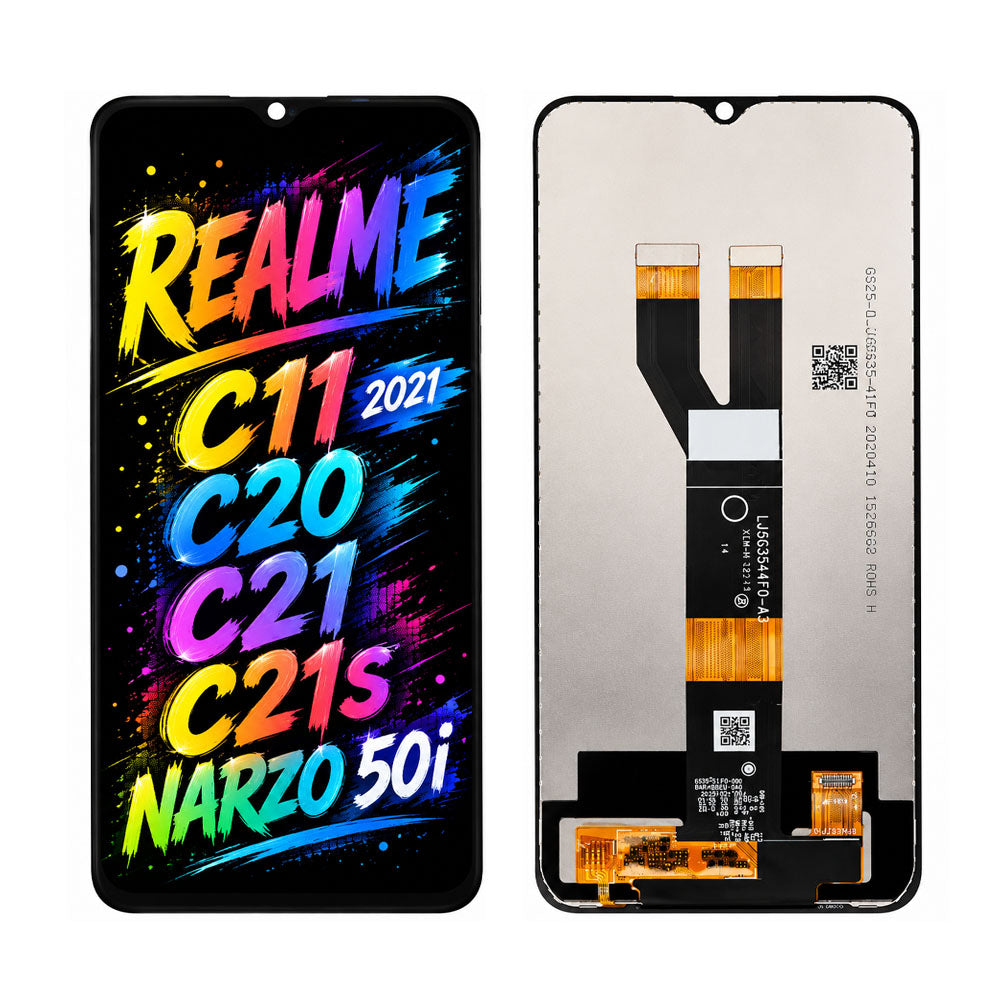 Compatible for Realme C11 2021 / C20 / C21 / C21S / Narzo 50i Screen Assembly Replacement — High Brightness & Clear Color Display