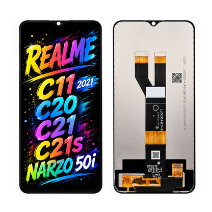 Compatible for Realme C11 2021 / C20 / C21 / C21S / Narzo 50i Screen Assembly Replacement — High Brightness & Clear Color Display