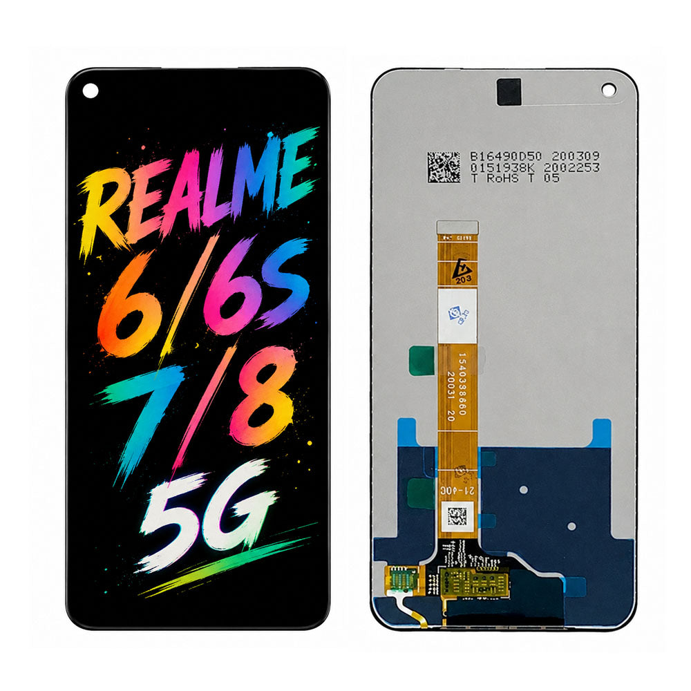 Compatible for Realme 6 / 6S / 7 / 8 5G Screen Assembly Replacement — High Brightness & Clear Color Display