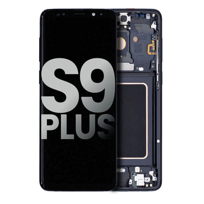 Original Samsung Galaxy S9 Plus AMOLED Display Assembly with Frame Full Screen Replacement Touch Digitizer Genuine OEM Quality Repair Component