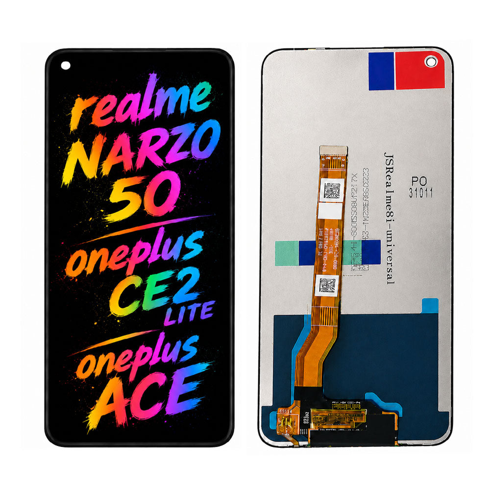 Compatible for Realme Narzo 50 / OnePlus Nord CE 2 Lite / OnePlus Ace Screen Assembly Replacement — High Brightness & Vivid Color Display
