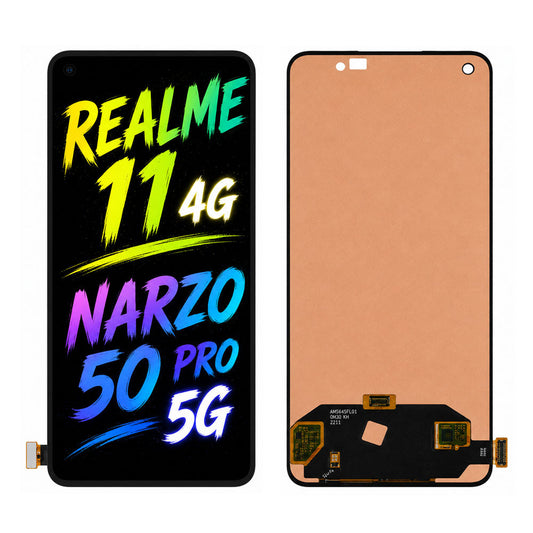Compatible for Realme 11 4G / Narzo 50 Pro 5G Screen Assembly Replacement — High Brightness & Vivid Color Display