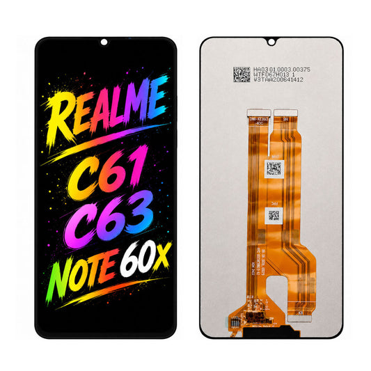 Compatible for Realme C61 / C63 / Note 60X Screen Assembly Replacement — High Brightness & Clear Color Display