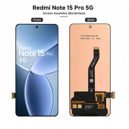 Xiaomi Redmi Note 15 Pro 5G Incell Frameless Display Assembly — High Brightness & Accurate Color Screen Replacement