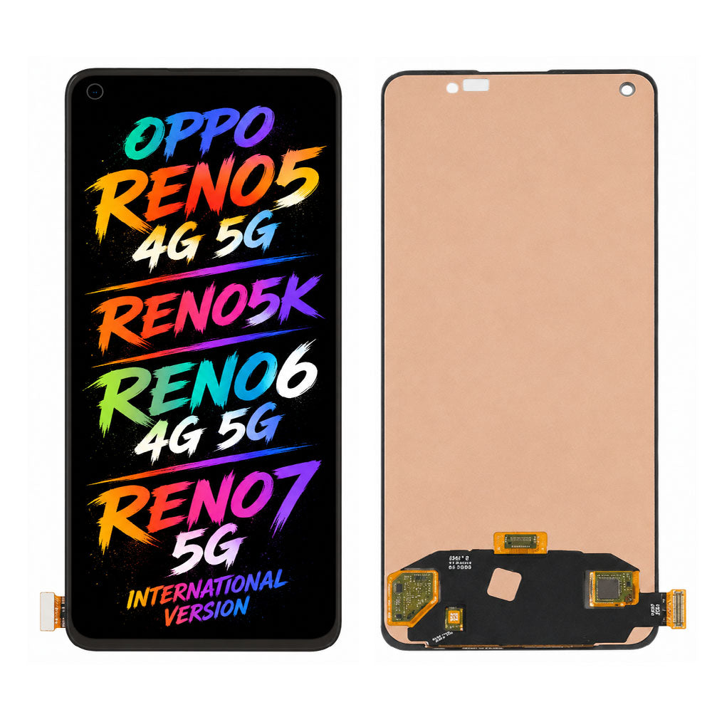 OPPO Reno5 4G/5G / Reno5 K / Reno6 4G/5G / Reno7 Global Version Screen Assembly Replacement — High Brightness & Vivid Color Display