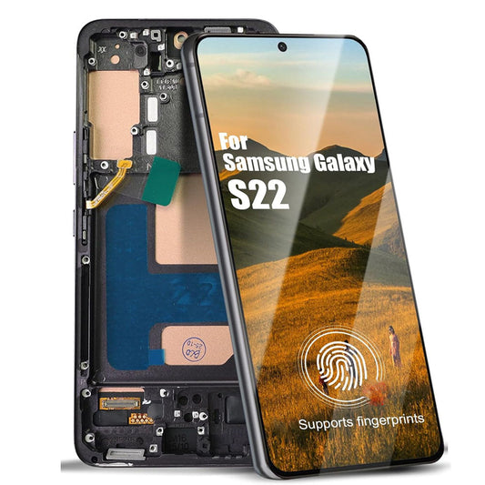 Original Samsung Galaxy S22 Screen Assembly with Frame — Genuine OEM Replacement for Perfect Fit