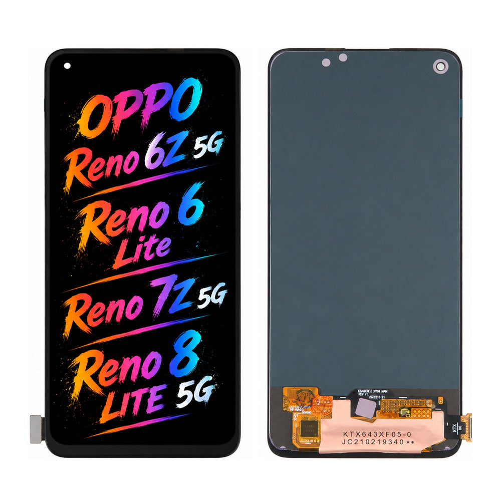Compatible for OPPO Reno 6Z 5G / Reno 6 Lite / Reno 7Z 5G / Reno 8 Lite 5G Screen Assembly Replacement — High Brightness & Vivid Color Display