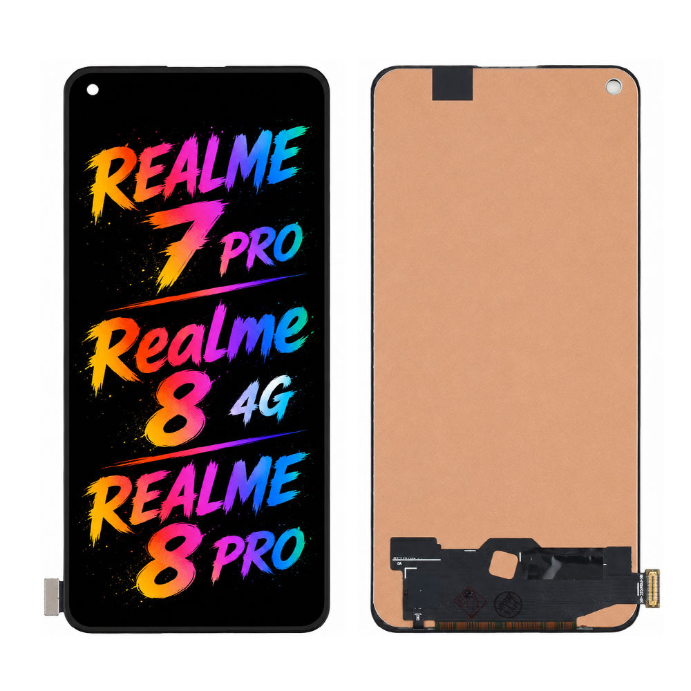 Compatible for Realme 7 Pro / Realme 8 4G / Realme 8 Pro Screen Assembly Replacement — High Brightness & Vivid Color Display