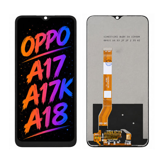 Compatible for OPPO A17 / A17K / A18 Screen Assembly Replacement — High Brightness Display with Clear Color Quality