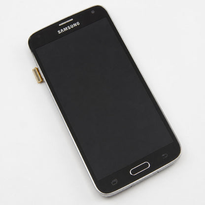 Original Samsung Galaxy S5 G900 Full Display Assembly with Frame AMOLED Screen Replacement Touch Digitizer OEM Quality Repair Component