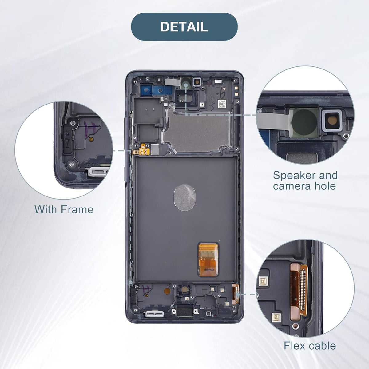 Original Samsung Galaxy S20 FE 5G AMOLED Screen Assembly with Frame Integrated Display Replacement Touch Digitizer Premium OEM Repair Solution