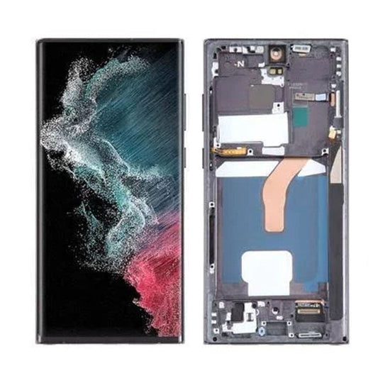 Original Samsung Galaxy S22 Ultra (S908) Screen Assembly with Frame — Genuine Replacement for Ultimate Clarity