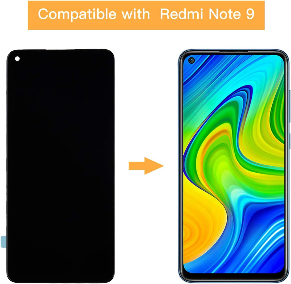 Redmi Note 9 Incell Frameless Screen Assembly HD+ — True Color & Ultra-Bright Display Replacement
