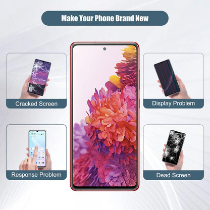 Original Samsung Galaxy S20 FE 4G AMOLED Full Display Assembly with Frame Complete Screen Replacement Touch Digitizer Genuine OEM Repair Component