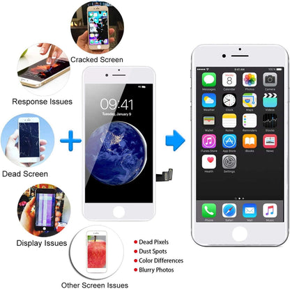 For iPhone 8 Plus White LCD Screen Replacement (In-Cell)