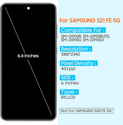 Samsung Galaxy S21 FE OLED Screen Replacement — Soft Flexible Display Assembly (G990)
