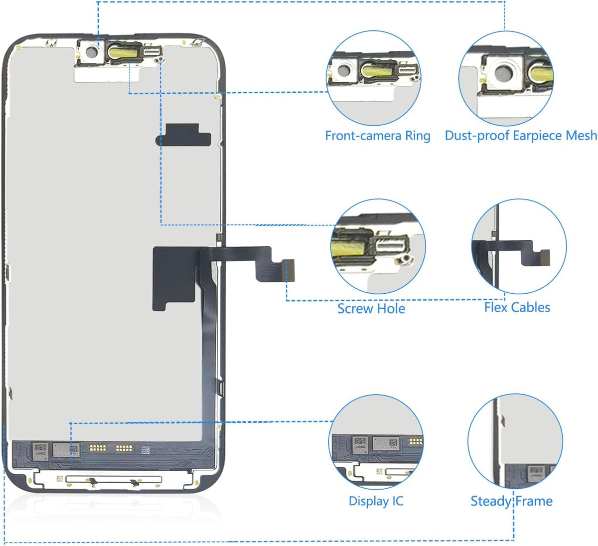 For iPhone 16 Pro Max LCD Screen Replacement (In-Cell)