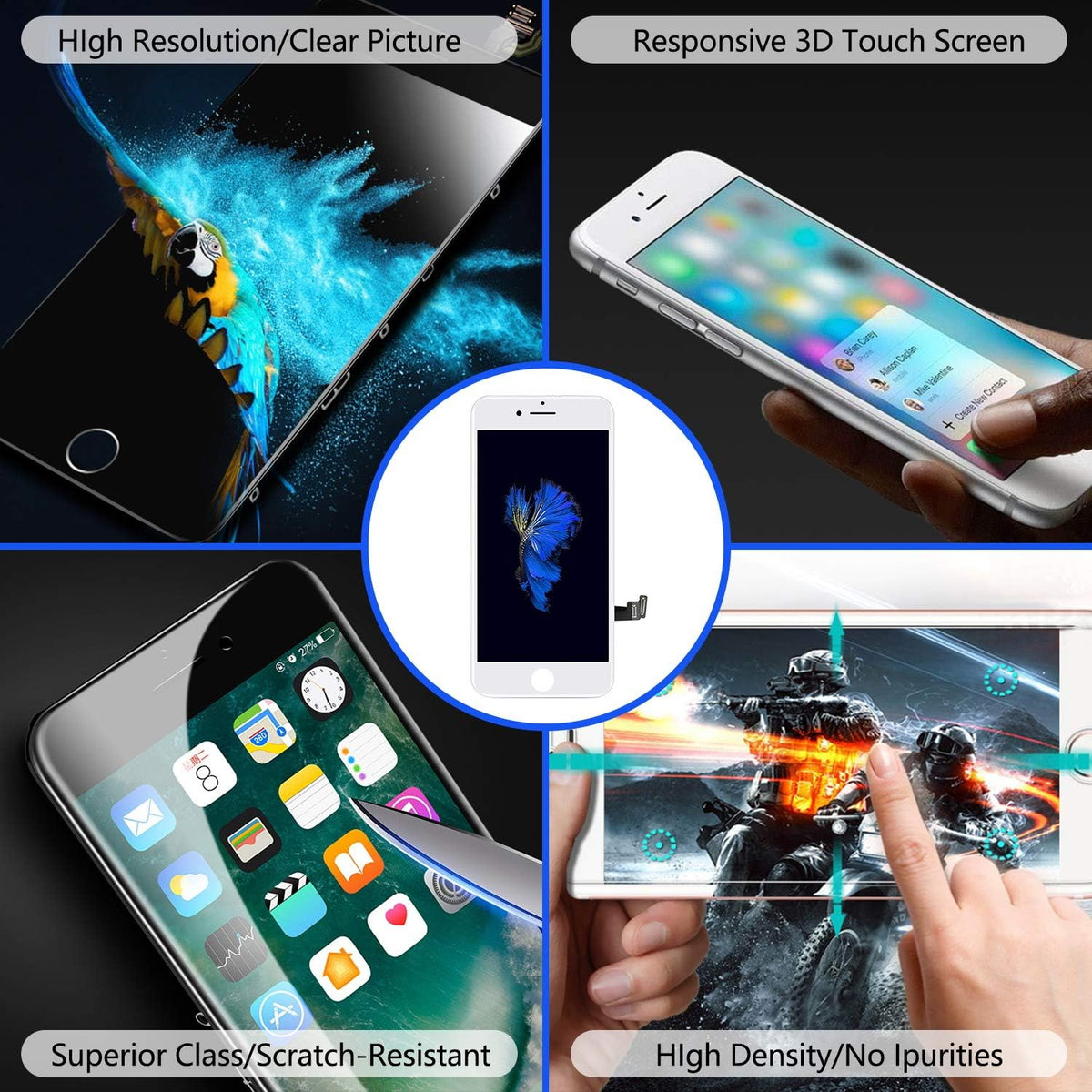 For iPhone 7 Plus White LCD Screen Replacement (In-Cell)
