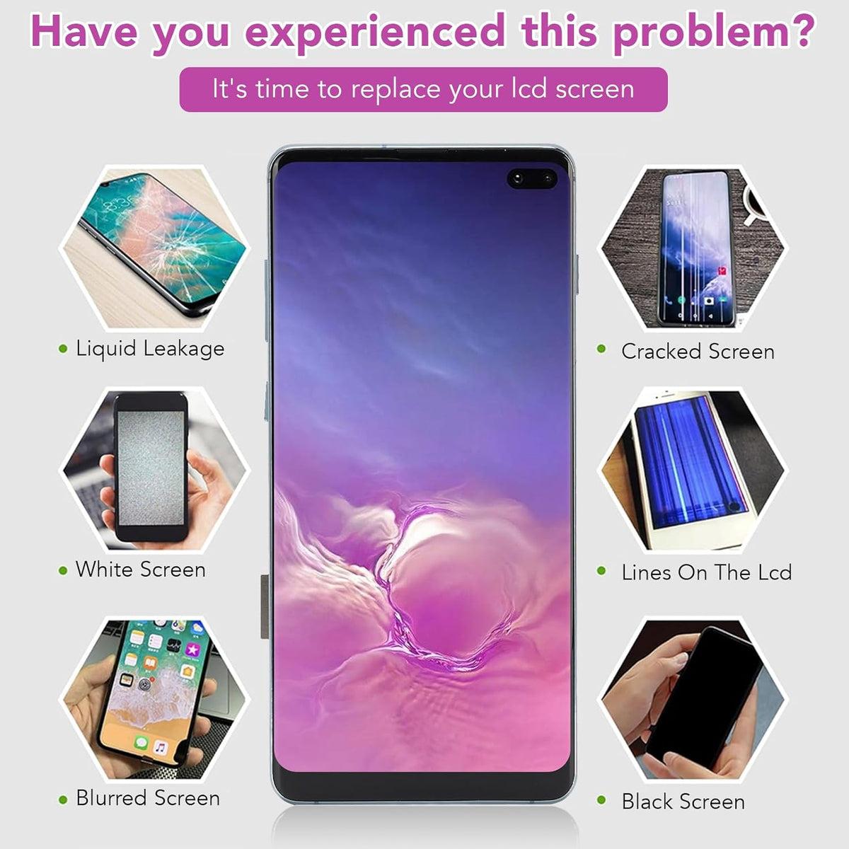 Samsung Galaxy S10 Plus OLED Screen Replacement — Soft Flexible Display Assembly (G975)