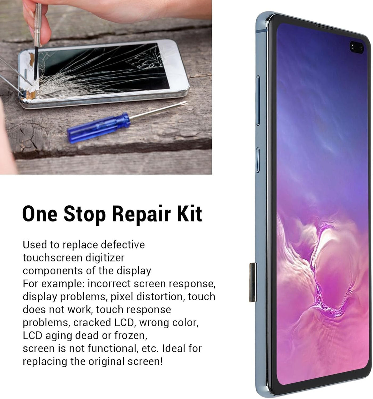 Samsung Galaxy S10 Plus OLED Screen Replacement — Soft Flexible Display Assembly (G975)