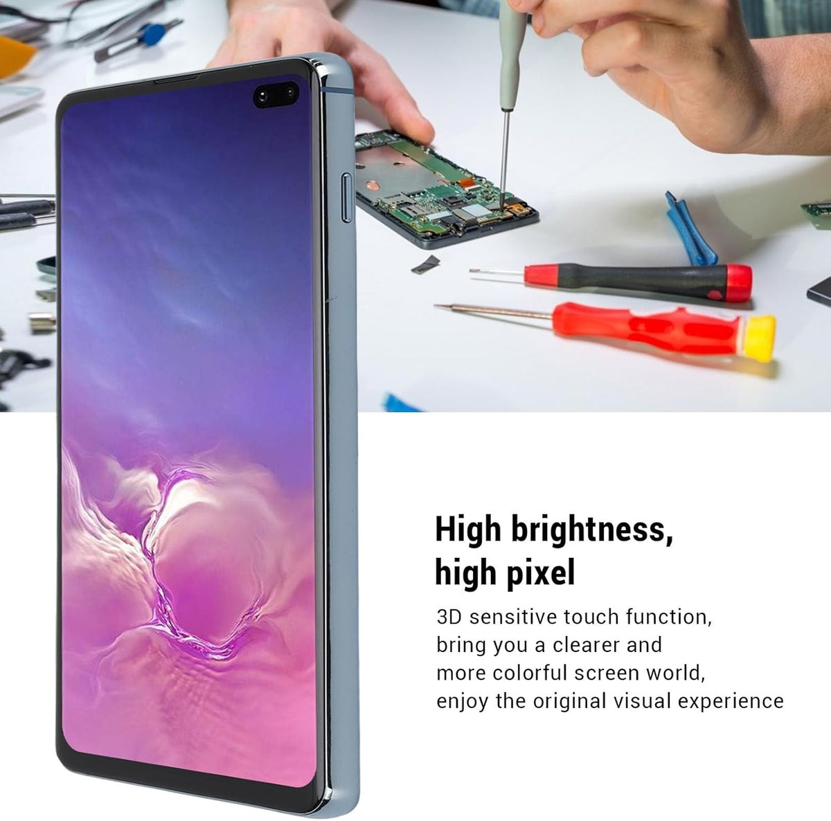 Samsung Galaxy S10 Plus OLED Screen Replacement — Soft Flexible Display Assembly (G975)