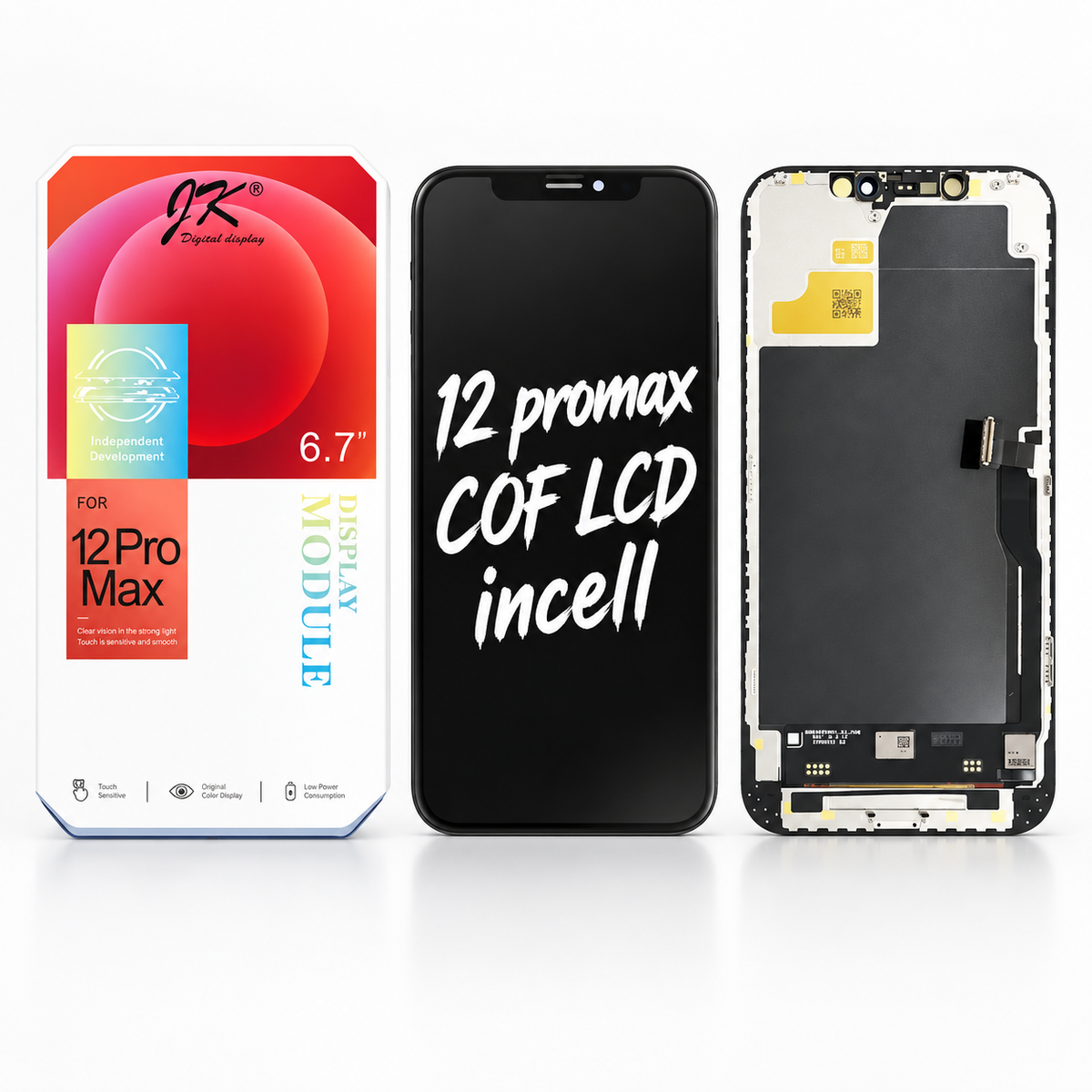 JK In-Cell Display Screen Replacement for iPhone 12 Pro Max (Movable IC | 1:1 Size | COF LCD Display)