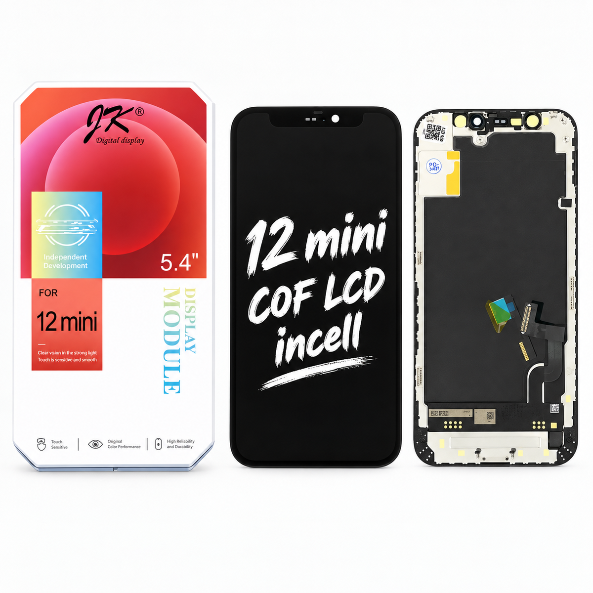 JK In-Cell Display Screen Replacement for iPhone 12 mini (Movable IC | 1:1 Size | COF LCD Display)